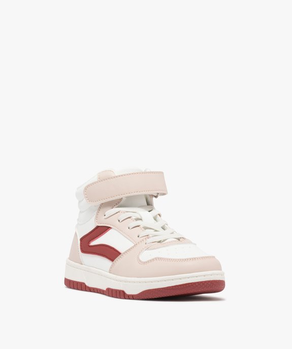 Baskets mid-cut tricolores à scratch fille  vue2 - ATHLETIC - GEMO