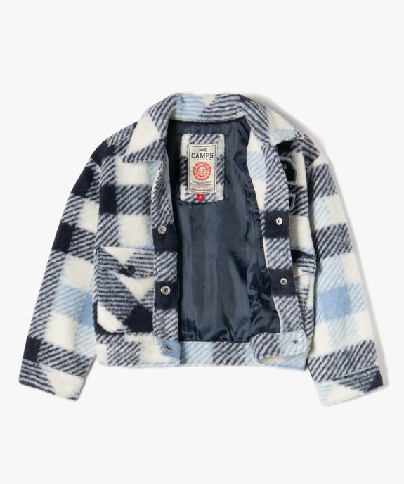 Blouson fille court à carreaux - Camps United vue3 - CAMPS UNITED - GEMO