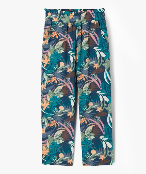 Pantalon fluide imprimé en viscose fille vue9 - GEMO 4G FILLE - GEMO