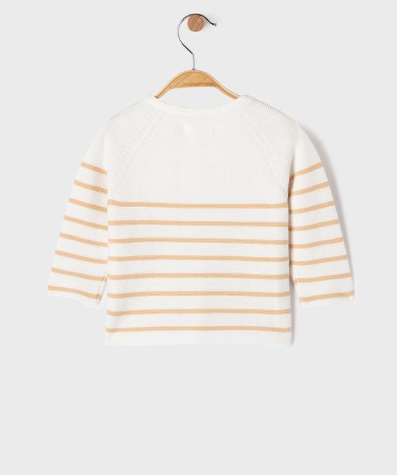 Pull brassière rayé avec fermeture sur le côté bébé vue4 - GEMO(BB COUCHE) - GEMO
