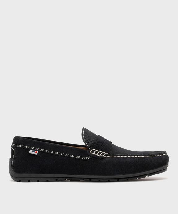 Mocassins en cuir velours homme - Tanéo vue1 - TANEO - GEMO