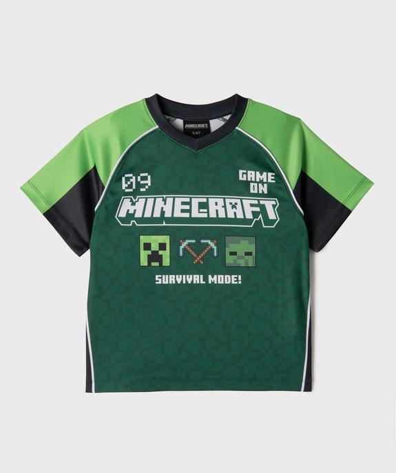 Tee-shirt de sport manches courtes imprimé garçon - Minecraft vue2 - MINECRAFT - GEMO