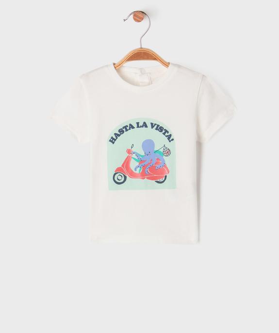 Tee-shirt manches courtes avec motif estival bébé garçon vue2 - GEMO 4G BEBE - GEMO