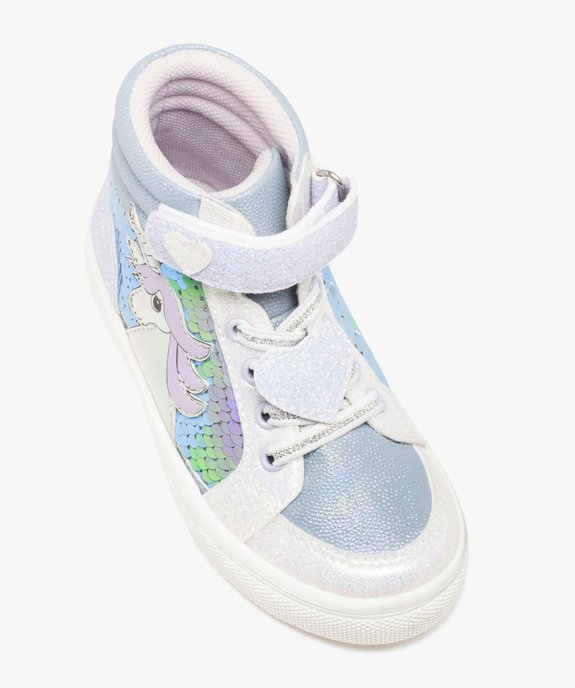 Baskets fille mid-cut licorne avec sequins et paillettes vue5 - LOVELY WINGS - GEMO