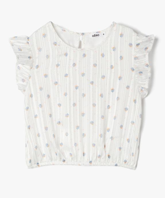 Blouse fille à motifs fleuris et rayures scintillantes vue1 - GEMO (ENFANT) - GEMO