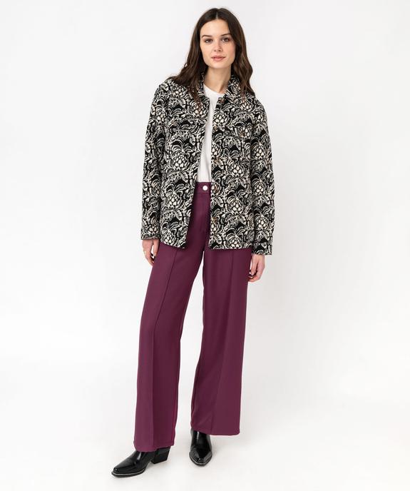 Pantalon large en maille texturée satinée femme vue5 - GEMO(FEMME PAP) - GEMO