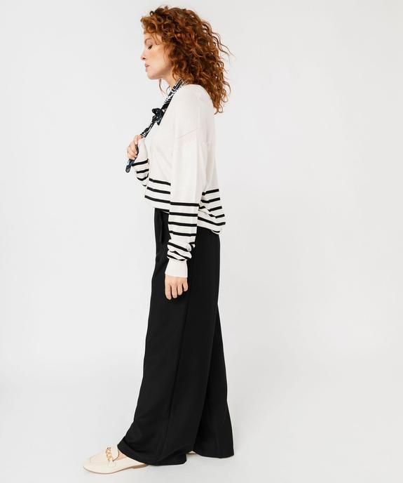 Gilet fin rayé à col V femme vue5 - GEMO 4G FEMME - GEMO