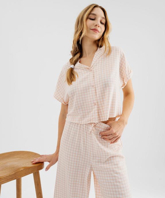 Haut de pyjama façon chemisier femme vue2 - GEMO 4G FEMME - GEMO