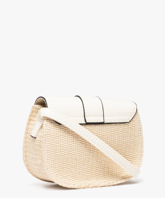Sac fille à rabat en paille de papier tressé vue2 - GEMO (ENFANT) - GEMO