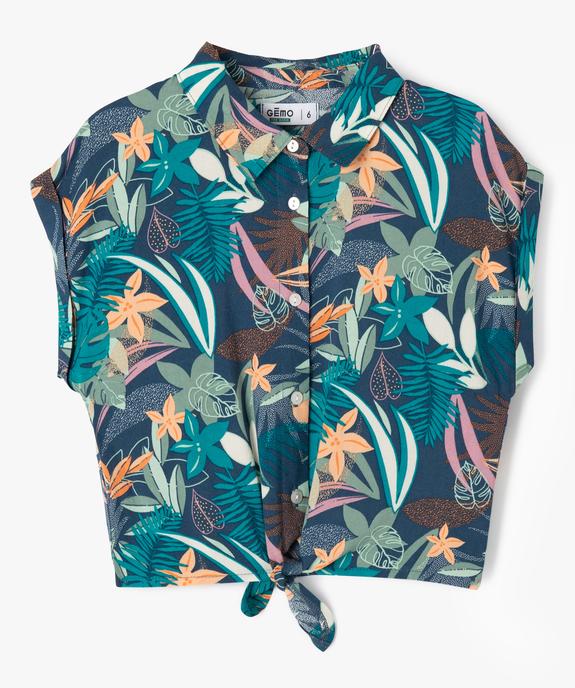 Chemise sans manches loose en viscose imprimée fille vue1 - GEMO 4G FILLE - GEMO