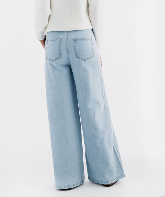 Jean flare en denim délavé à taille haute femme vue3 - GEMO(FEMME PAP) - GEMO