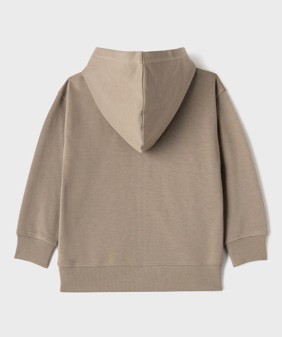 Sweat zippé à capuche uni garçon vue3 - GEMO 4G GARCON - GEMO