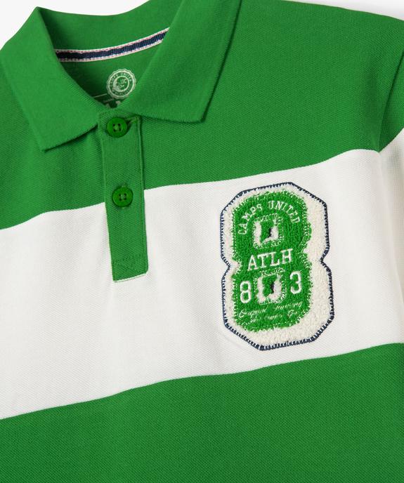 Polo garçon à rayures et motif brodé - Camps United vue3 - CAMPS UNITED - GEMO