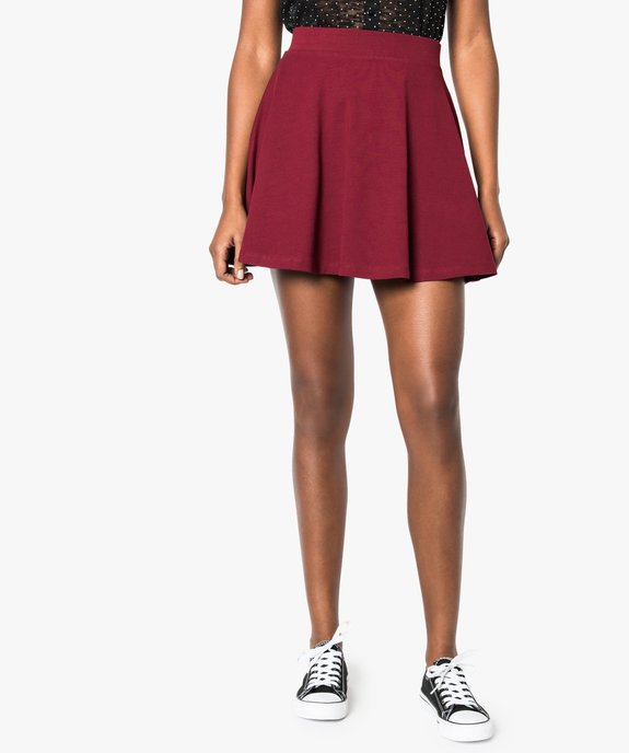 Jupe femme unie forme patineuse en coton stretch vue1 - GEMO(FEMME PAP) - GEMO