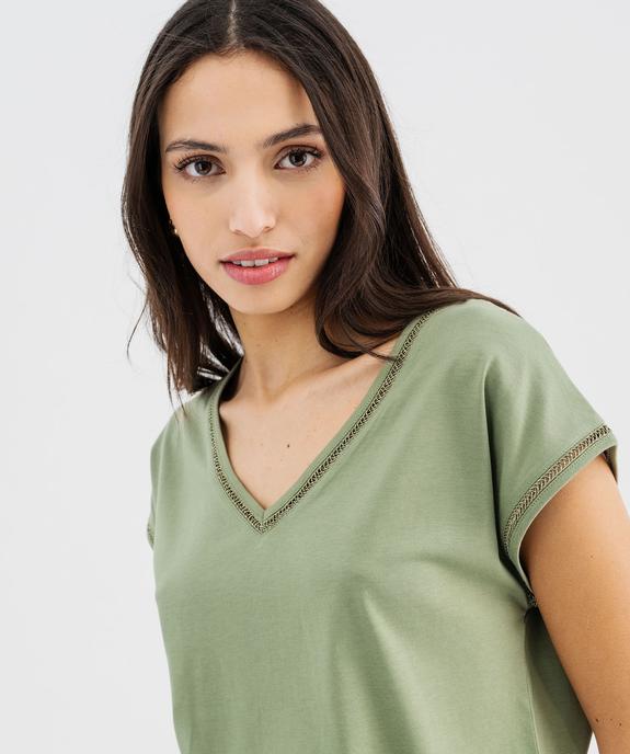 Tee-shirt à manches courtes avec finitions scintillantes femme vue4 - GEMO 4G FEMME - GEMO