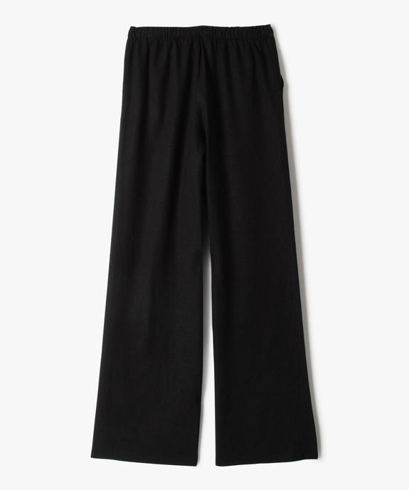 Pantalon large en lin viscose uni fille vue3 - GEMO 4G FILLE - GEMO