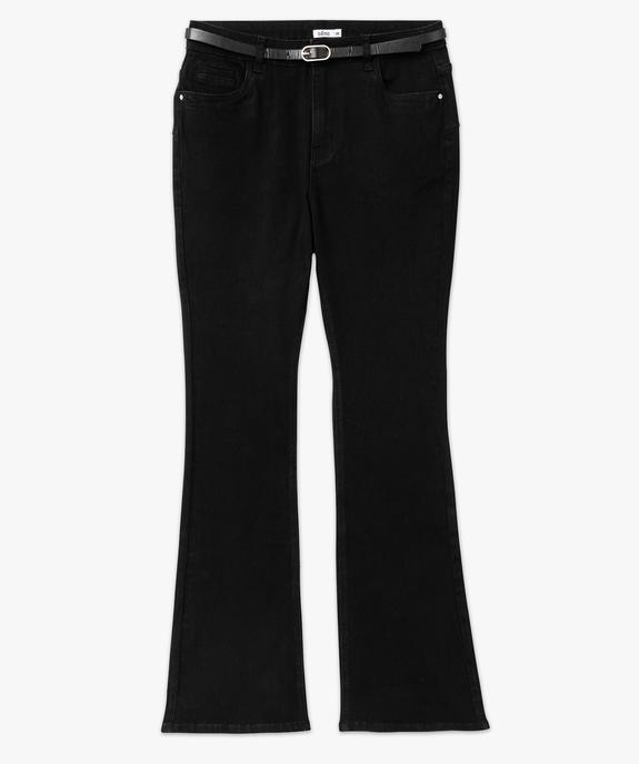 Jean bootcut taille haute avec fine ceinture femme vue4 - GEMO 4G FEMME - GEMO