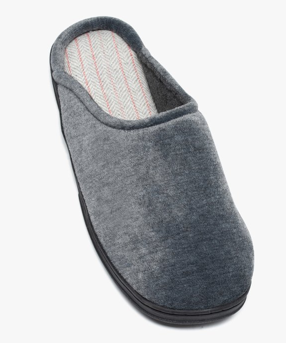 Chaussons homme mules d’intérieur en velours uni vue5 - GEMO(HOMWR HOM) - GEMO