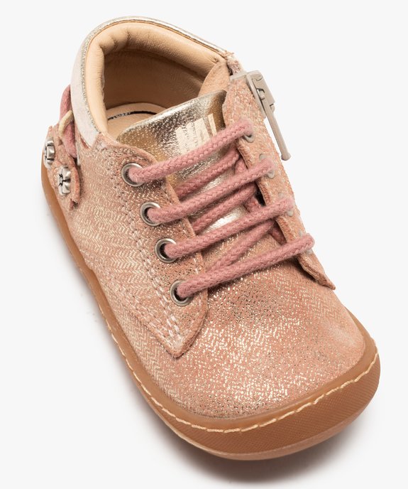 Chaussures premiers pas bébé fille dessus cuir – NA! vue6 - NA! - GEMO