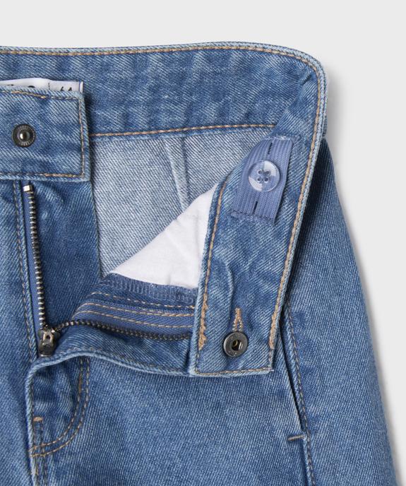 Jean wide leg en denim 100 % coton fille vue3 - GEMO (ENFANT) - GEMO