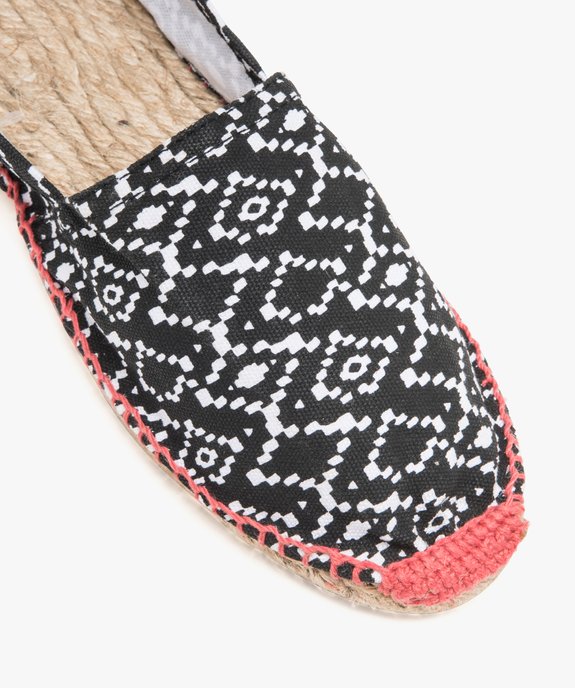 Espadrilles femme à talon plat dessus toile vue6 - GEMO (PLAGE) - GEMO