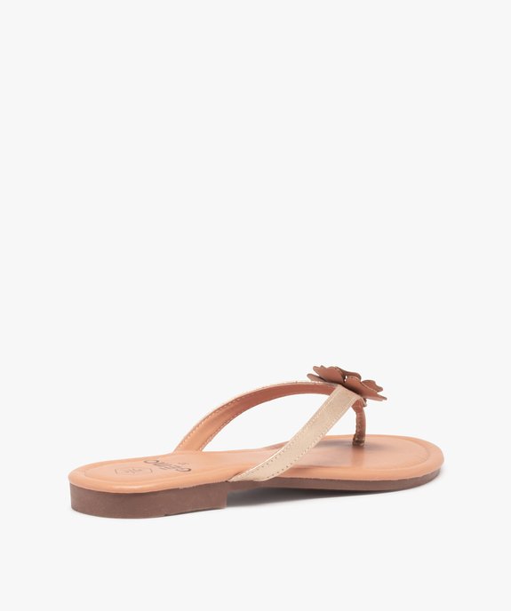 Tongs femme à petit talon plat et fleur sur l’entre-doigts vue4 - GEMO (CASUAL) - GEMO