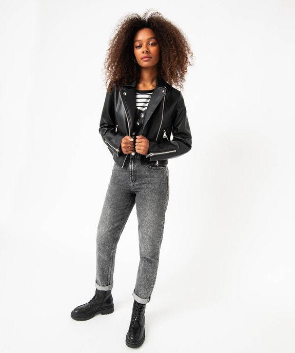 Jean large taille haute coloris délavé femme vue5 - GEMO(FEMME PAP) - GEMO