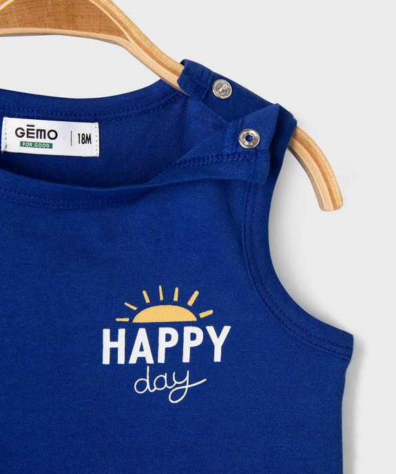 Ensemble 2 pièces short et débardeur bébé garçon vue2 - GEMO 4G BEBE - GEMO