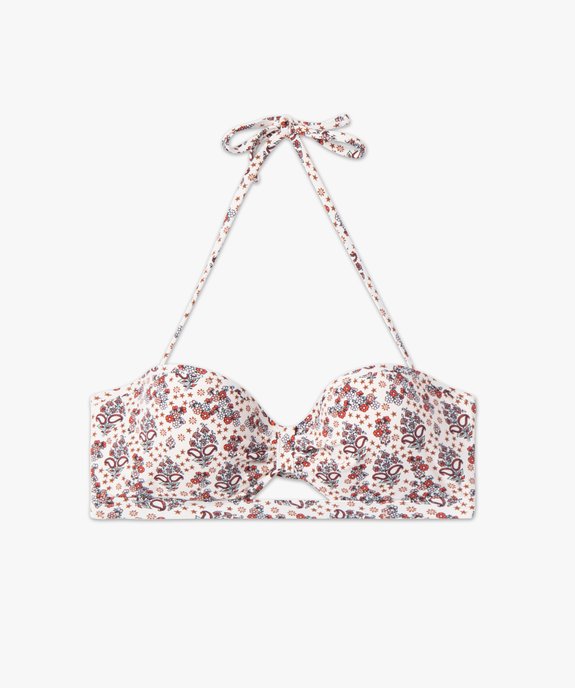 Haut de maillot de bain femme bandeau à motifs fleuris vue4 - GEMO (PLAGE) - GEMO
