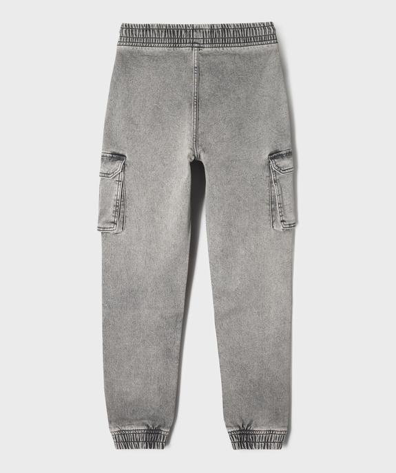 Jean jogger en coton stretch avec taille ajustable garçon vue3 - GEMO (JUNIOR) - GEMO