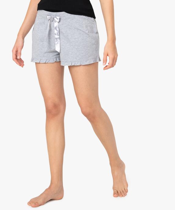 Short de pyjama femme imprimé à petits volants dans le bas vue1 - GEMO(HOMWR FEM) - GEMO
