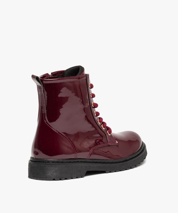 Boots fille vernies à lacets et zip style rangers vue4 - GEMO (ENFANT) - GEMO