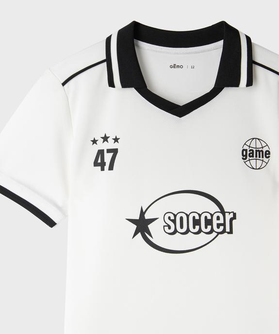 Tee-shirt manches courtes en mesh style maillot de foot garçon vue2 - GEMO (JUNIOR) - GEMO