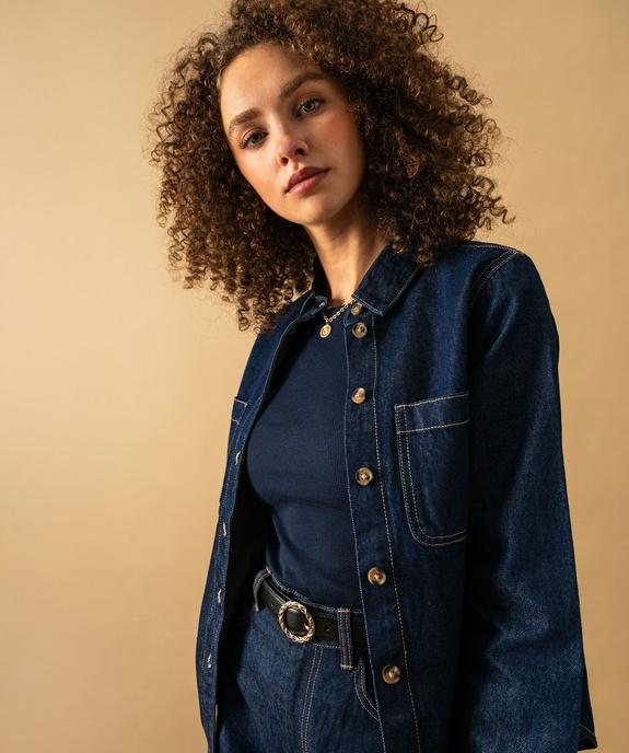 Chemise en jean en toile épaisse femme vue1 - GEMO 4G FEMME - GEMO
