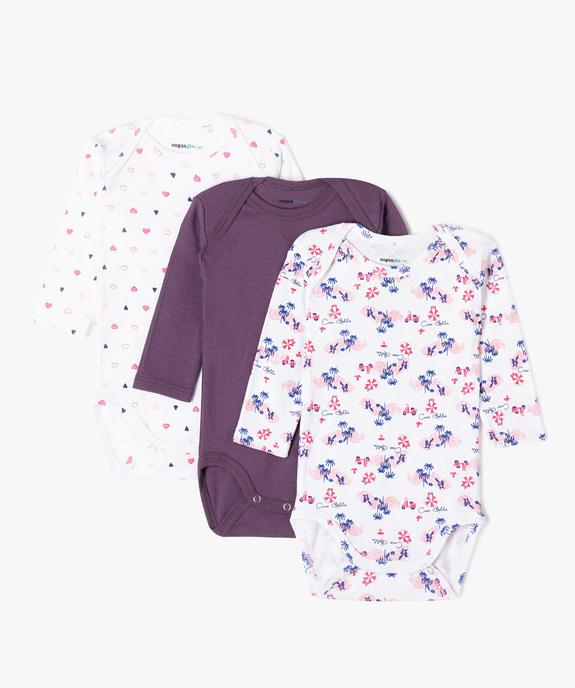 Bodies bébé à manches longues encolure américaine (lot de 3) - No gaspi vue1 - NOGASPI - GEMO