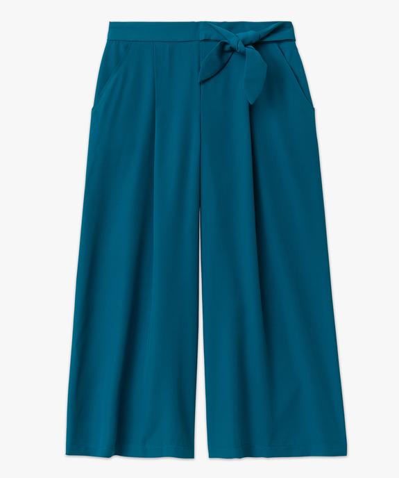 Pantacourt large avec noeud à la ceinture femme - GEMO(FEMME PAP) Pantacourt large avec noeud à la ceinture femme vue4 - GEMO(FEMME PAP) - GEMO