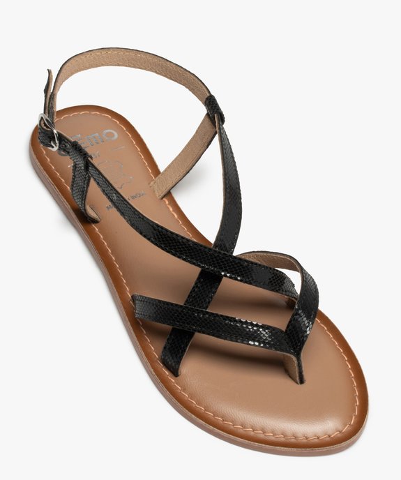 Sandales plates avec fines brides en cuir femme vue5 - FOLLOW ME - GEMO