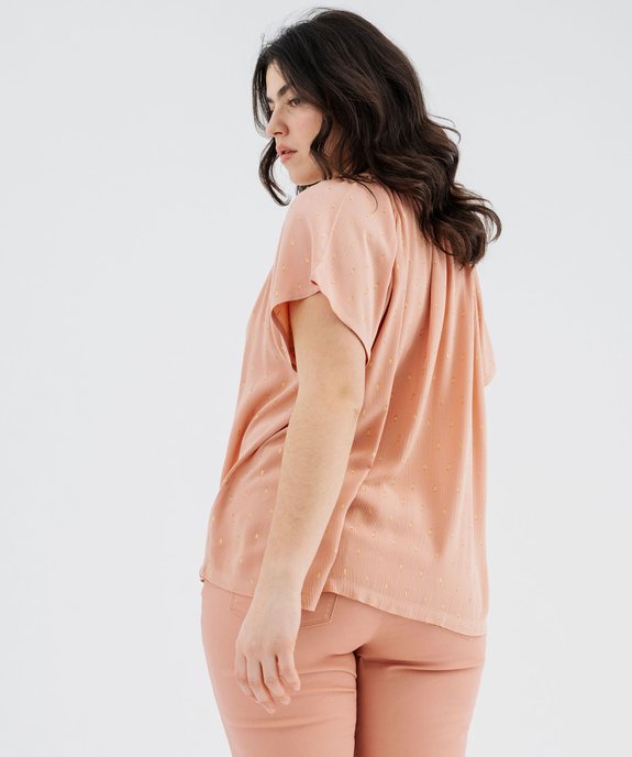 Blouse à manches courtes à motifs pailletés femme grande taille vue3 - GEMO (G TAILLE) - GEMO