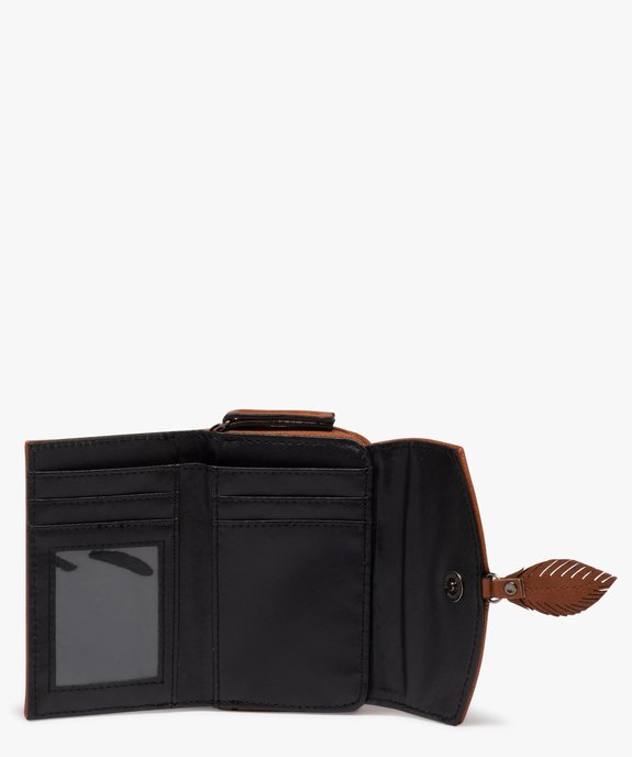 Portefeuille compact avec pampille feuille femme vue3 - GEMO (ACCESS) - GEMO