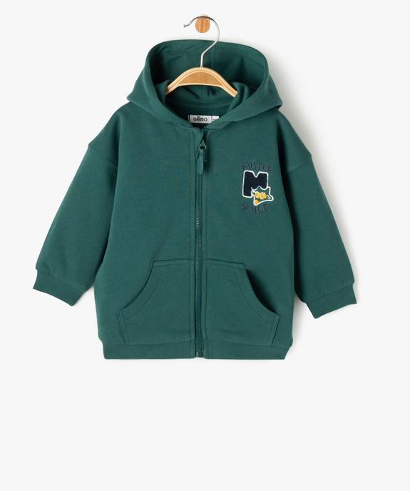 Sweat zippé à capuche en molleton doux bébé garçon vue1 - GEMO(BEBE DEBT) - GEMO