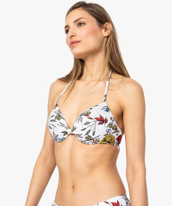 Haut de maillot de bain femme fleuri balconnet à armatures vue1 - GEMO (PLAGE) - GEMO