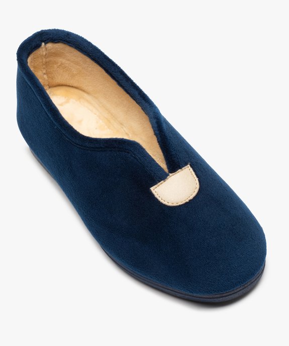 Chaussons femme confort en velours uni vue5 - GEMO(HOMWR FEM) - GEMO