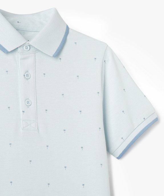 Polo garçon à manches courtes à motifs palmiers vue2 - GEMO (ENFANT) - GEMO