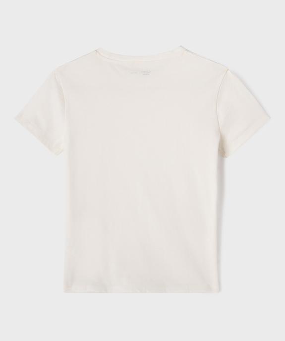 Tee-shirt manches courtes à col rond fille vue3 - GEMO 4G FILLE - GEMO