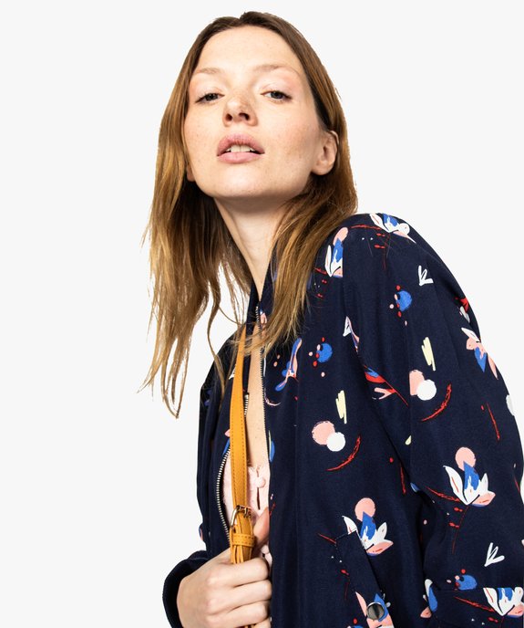 Blouson femme façon bombers à motifs fleuris vue2 - GEMO(FEMME PAP) - GEMO