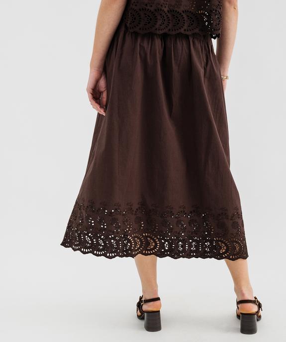 Jupe longue et ample en coton brodé et ajouré femme vue3 - GEMO(FEMME PAP) - GEMO