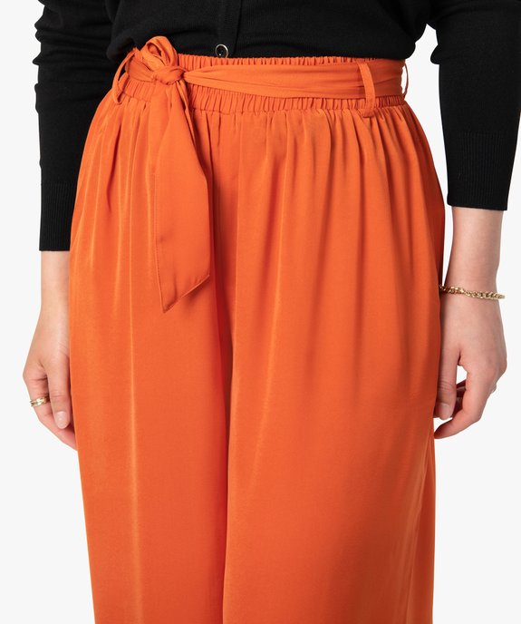 Pantalon femme large en matière satinée vue5 - GEMO(FEMME PAP) - GEMO