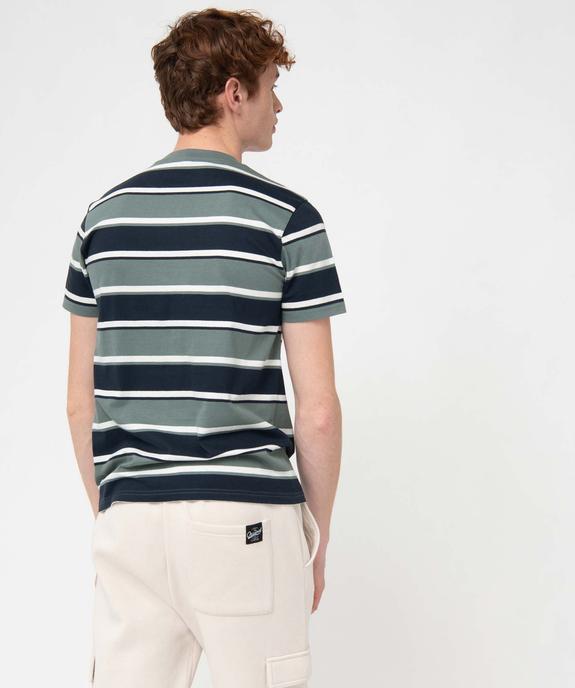 Tee-shirt homme rayé à manches courtes  vue3 - GEMO (HOMME) - GEMO