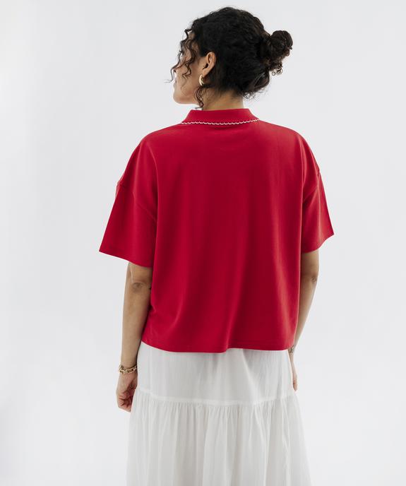 Polo manches courtes coupe large feme vue3 - GEMO 4G FEMME - GEMO