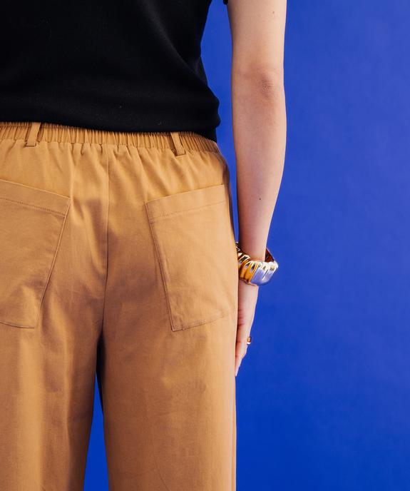 Pantalon en toile de coton stretch à taille élastiquée femme vue3 - GEMO(FEMME PAP) - GEMO